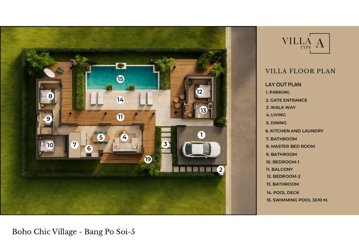 VILLA TYPE A – Exclusive 1-Bedroom Pool Villa | Boho Chic Village, Bang Po Beach, Koh Samui