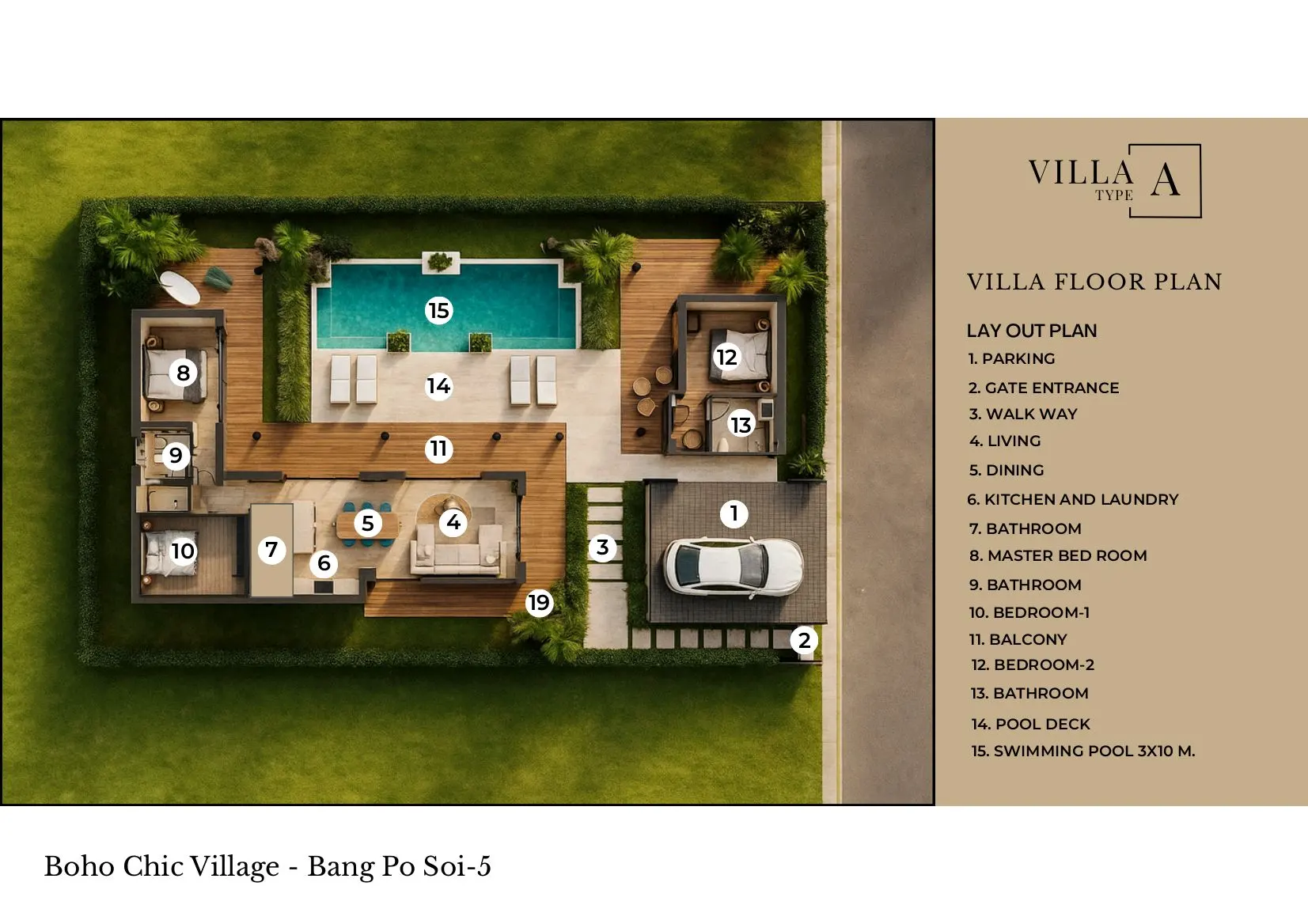 VILLA TYPE A – Exclusive 1-Bedroom Pool Villa | Boho Chic Village, Bang Po Beach, Koh Samui
