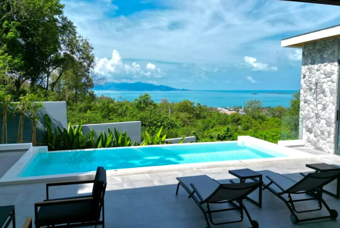 Modern 3-Bedroom Sea View Pool Villa for Sale in Bophut, Koh Samui