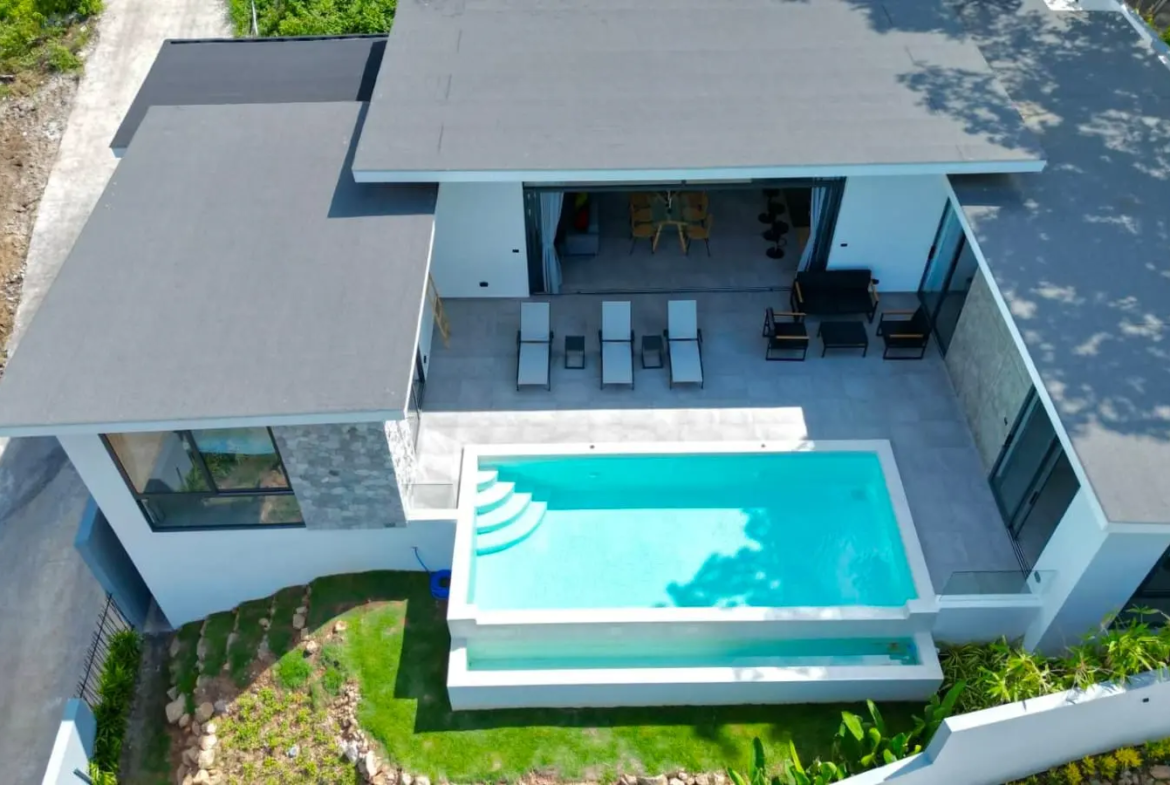 Modern 3-Bedroom Sea View Pool Villa for Sale in Bophut, Koh Samui