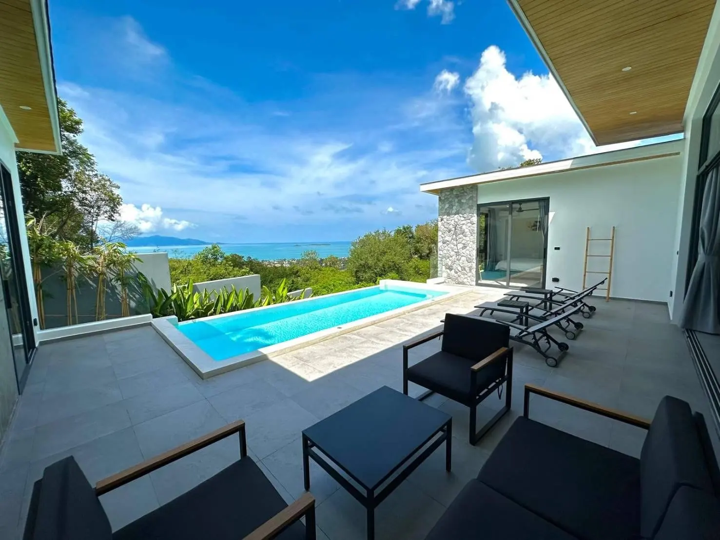 Modern 3-Bedroom Sea View Pool Villa for Sale in Bophut, Koh Samui