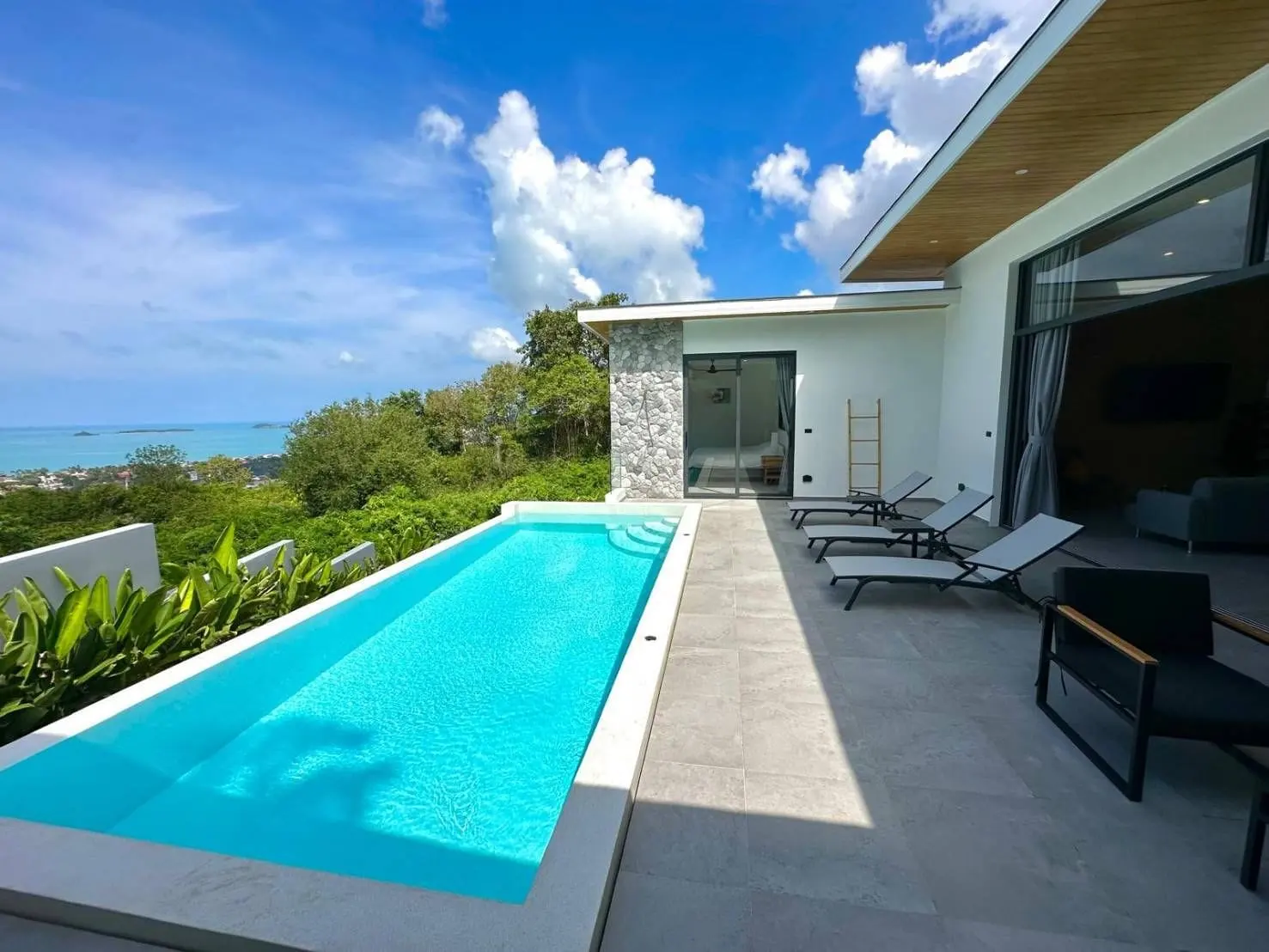 Modern 3-Bedroom Sea View Pool Villa for Sale in Bophut, Koh Samui