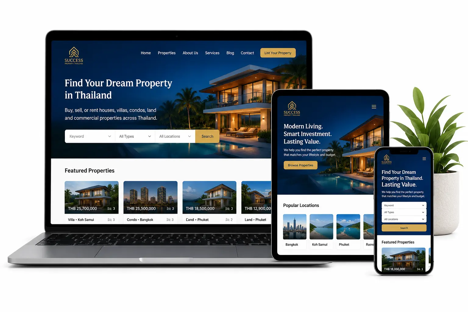 Real Estate Website Development Thailand