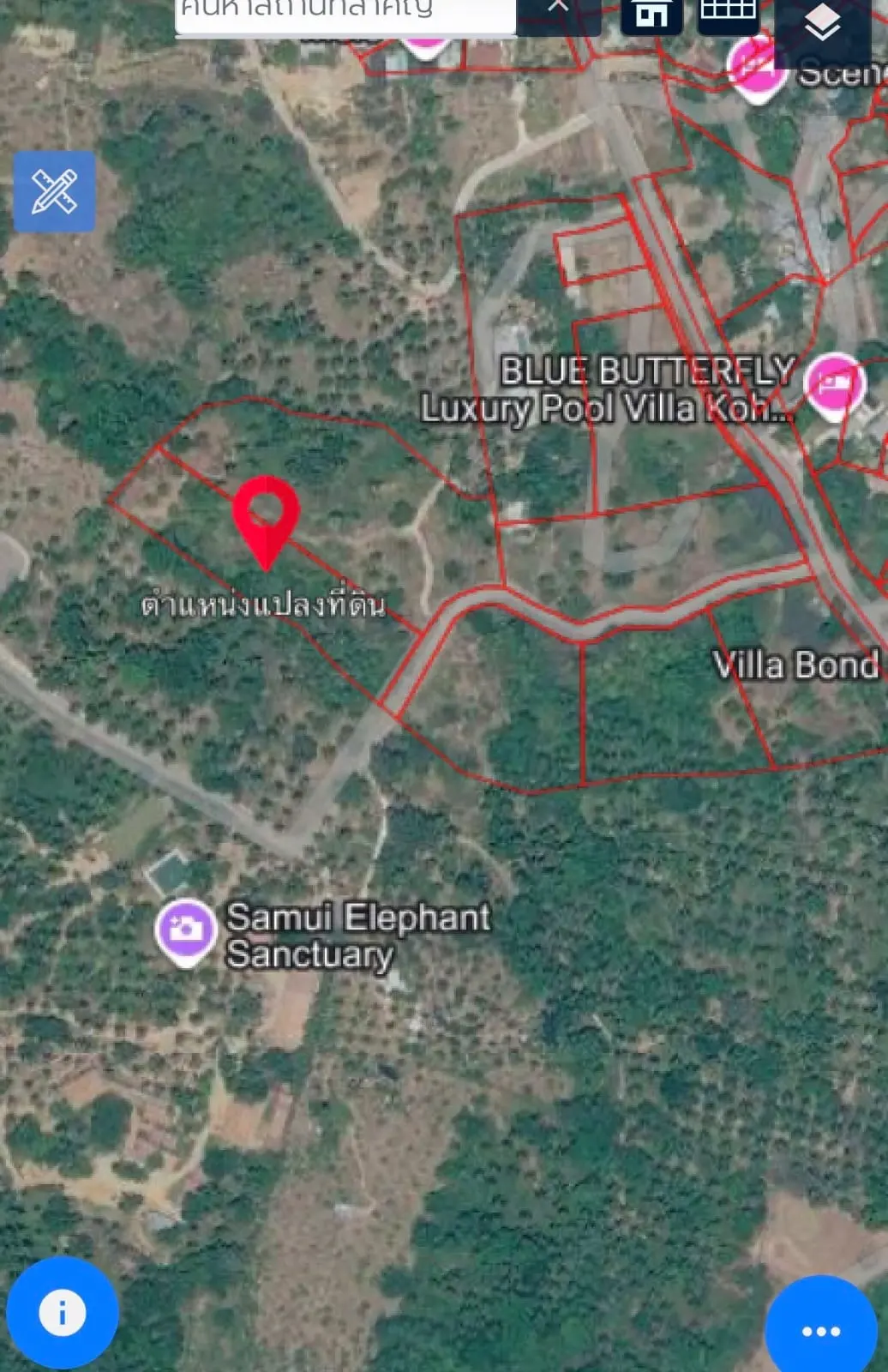 Prime Land Parcel with Partial Sea View for Sale in Chaweng Noi, Koh Samui – Red Title Deed (Chanote), Public Road Access & Electricity Ready